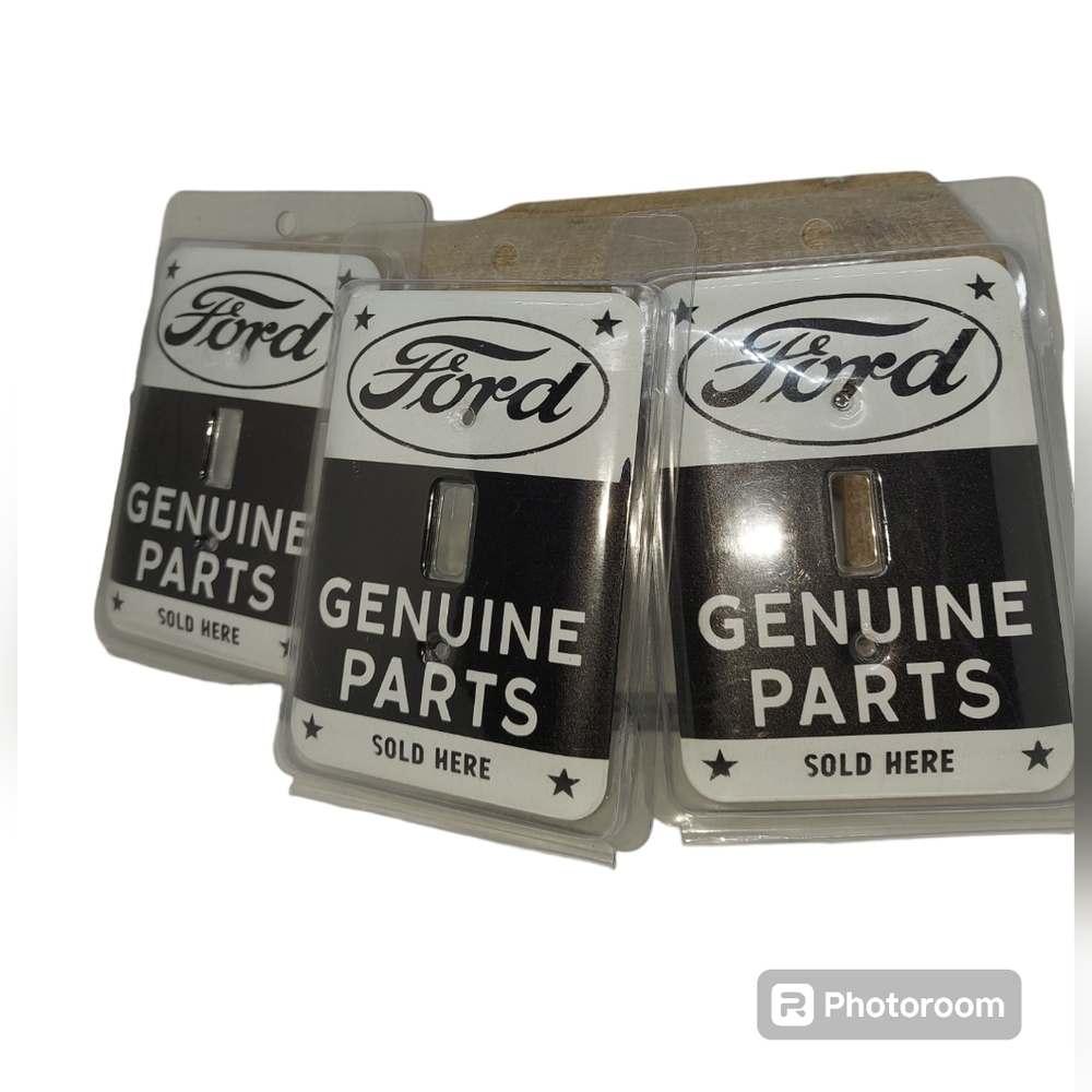 Set of Three Ford Metal Light Switch Covers NWT